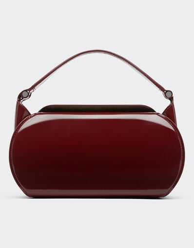 Ferrari Ferrari Dino top handle bag in glossy leather Cherry 49140f