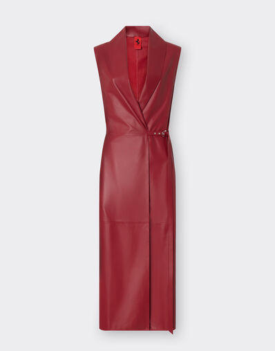 Ferrari Long dress in draped nappa leather Maison Red 22100f
