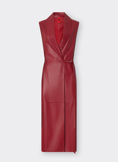Ferrari Long dress in draped nappa leather Maison Red 22100f