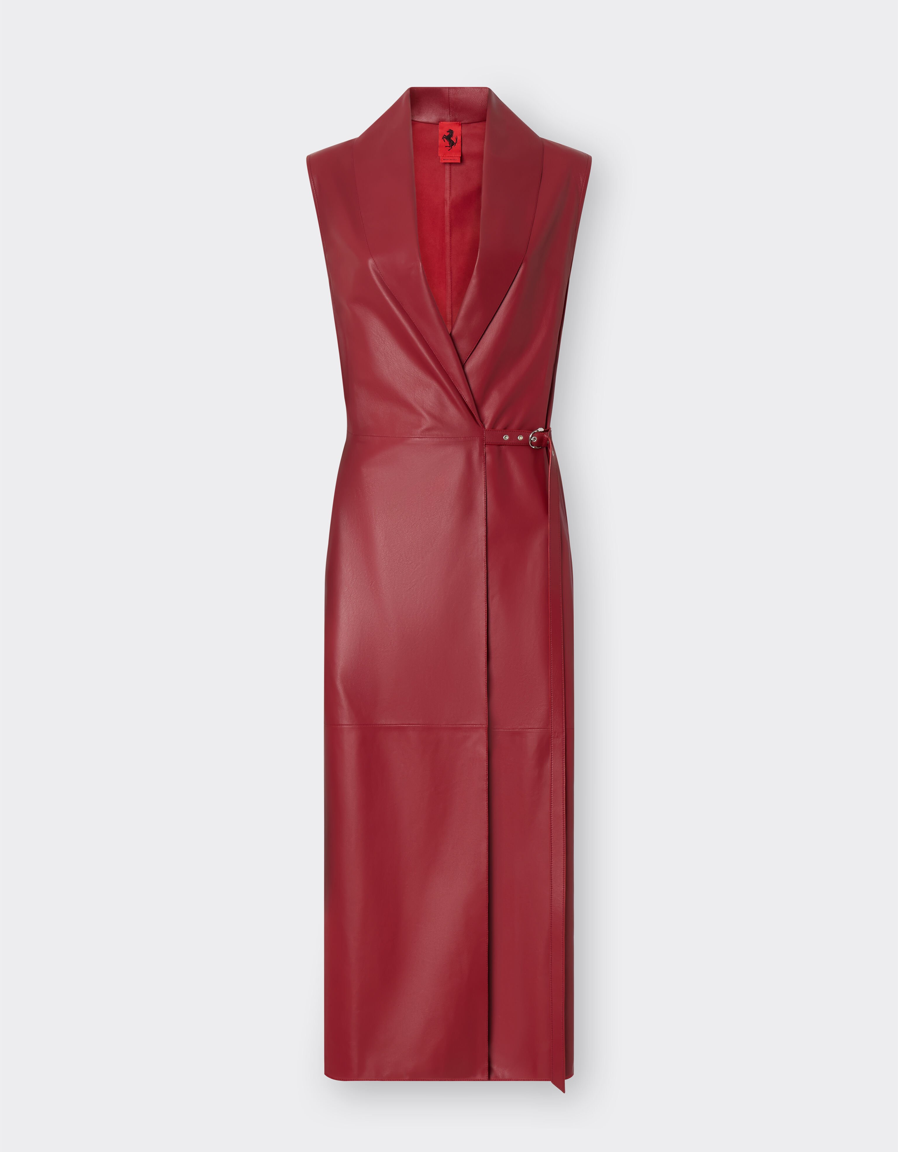 Ferrari Long dress in draped nappa leather Maison Red 22100f