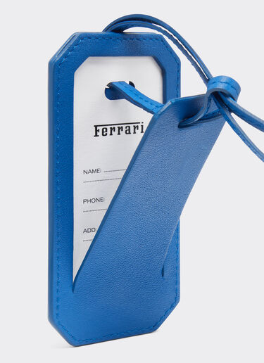 Ferrari Gepäckanhänger aus glattem Nappaleder mit Logo Kleinblau 22197f