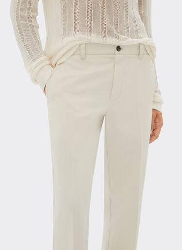 Ferrari Chinos in cotton gabardine Ecru 21893f