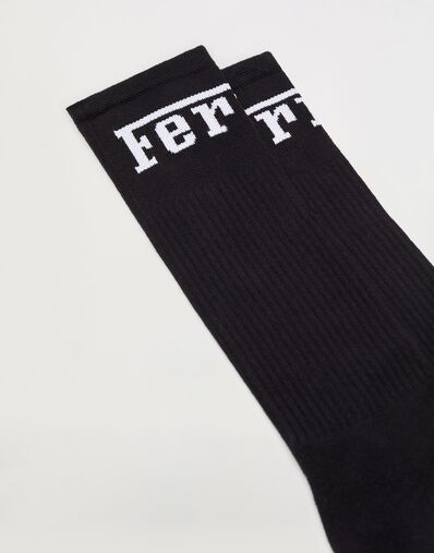 Ferrari Cotton blend socks with Ferrari logo Black 20007f