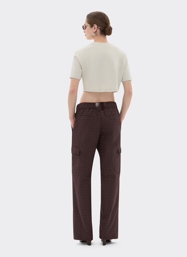 Cropped T-shirt with color block logo print Ferrari Cropped T-shirt with color block logo print Chalk 22834f