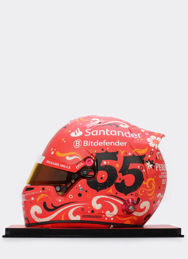 Ferrari Carlos Sainz Mexico 2024 Special Edition helmet in 1:1 scale with authentic signature Racing red LA00If