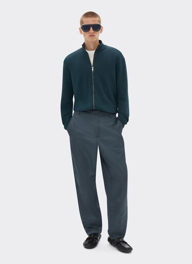 Ferrari Sweater in technical fabric with zip Army 21192f