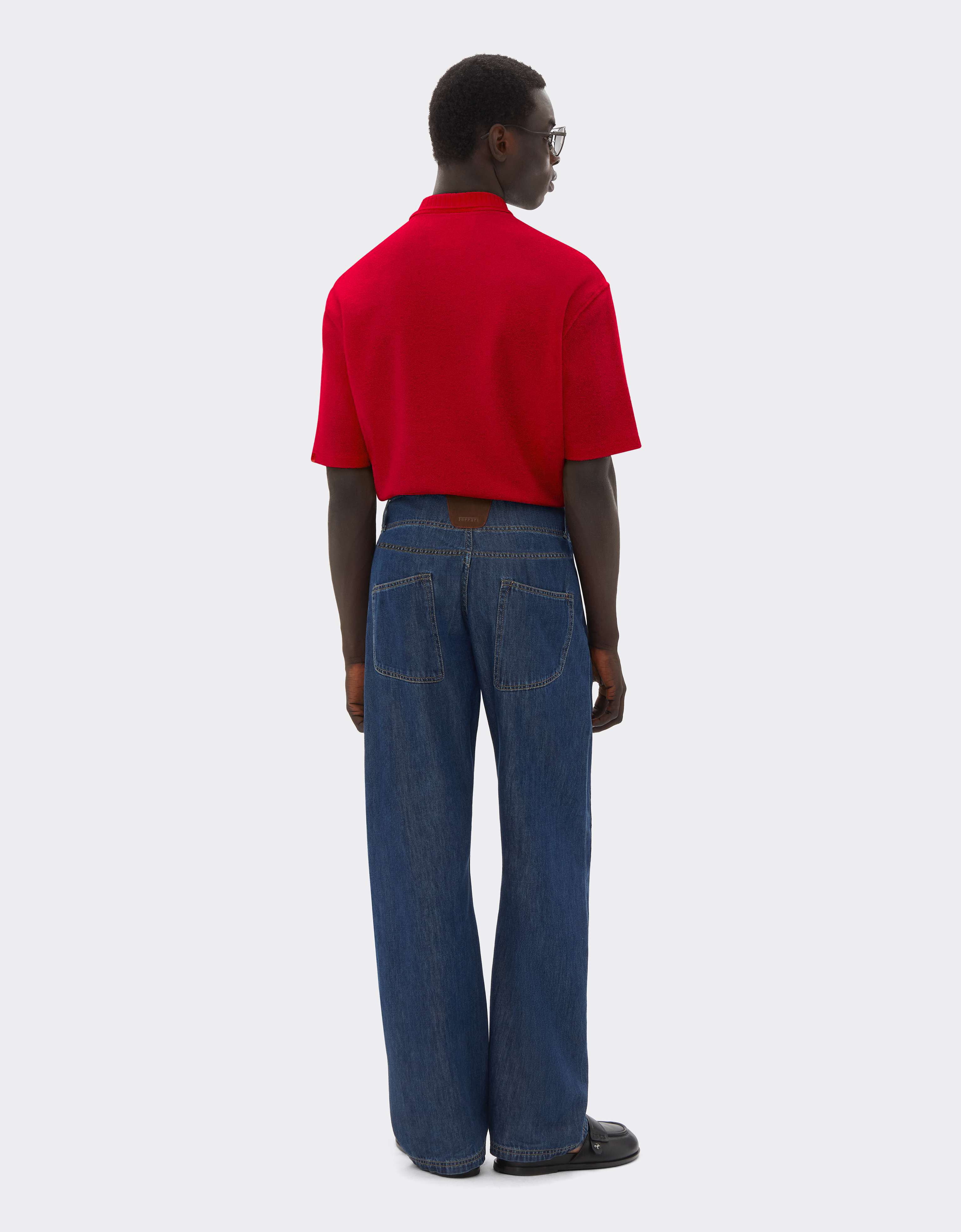 Polo de felpa bouclé con mezcla de algodón Ferrari Polo de felpa bouclé con mezcla de algodón Rosso Magma CJMPO0015JCO0054f