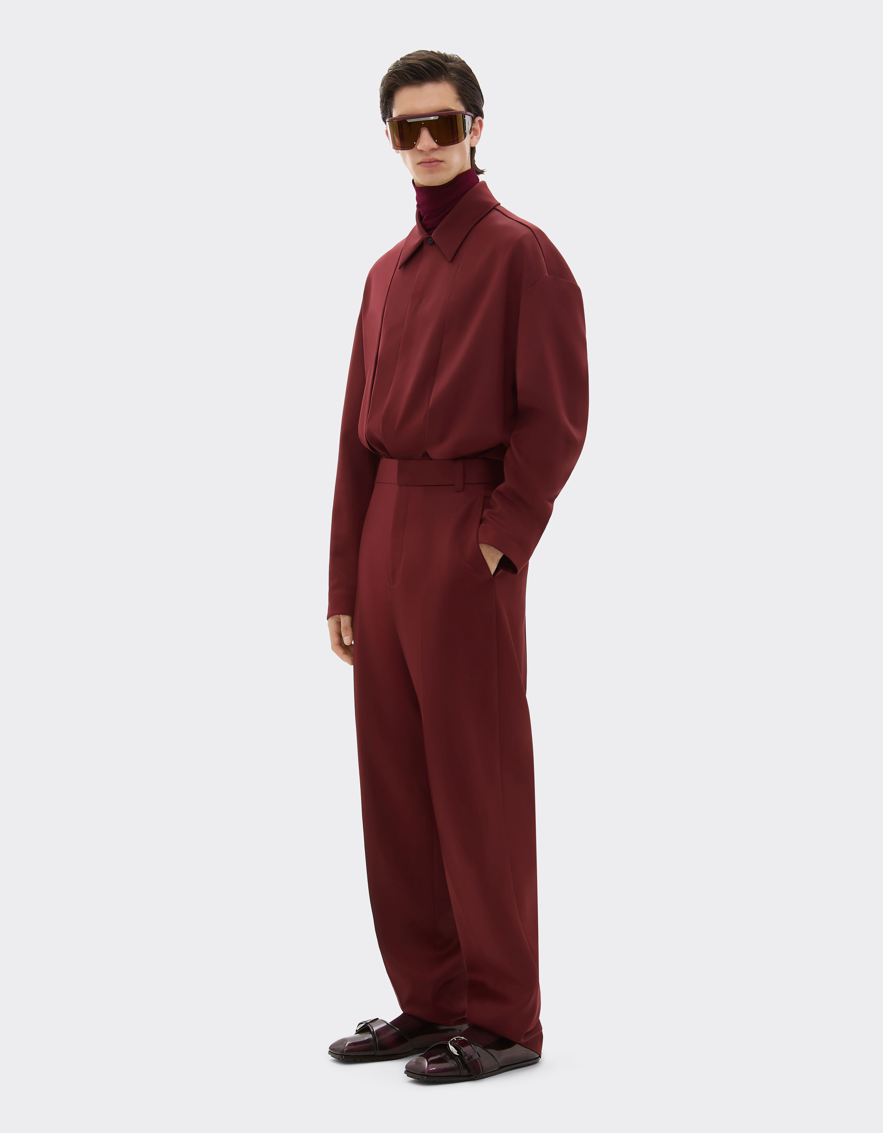 Ferrari Wool satin trousers Mahogany 49814f