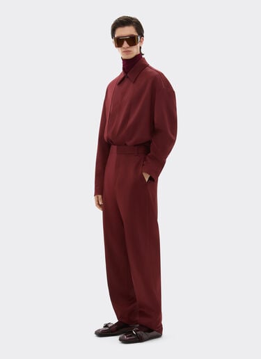 Wool satin trousers Ferrari Wool satin trousers Mahogany 49814f