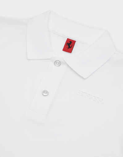 Ferrari Polo de algodón orgánico con logotipo Ferrari Blanco óptico 22760fK