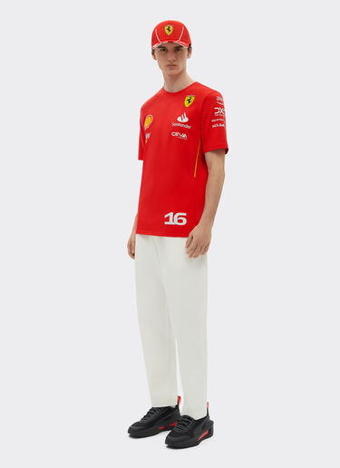 Ferrari T-shirt Leclerc Replica Team Scuderia Ferrari 2024 Rosso Corsa F1146f