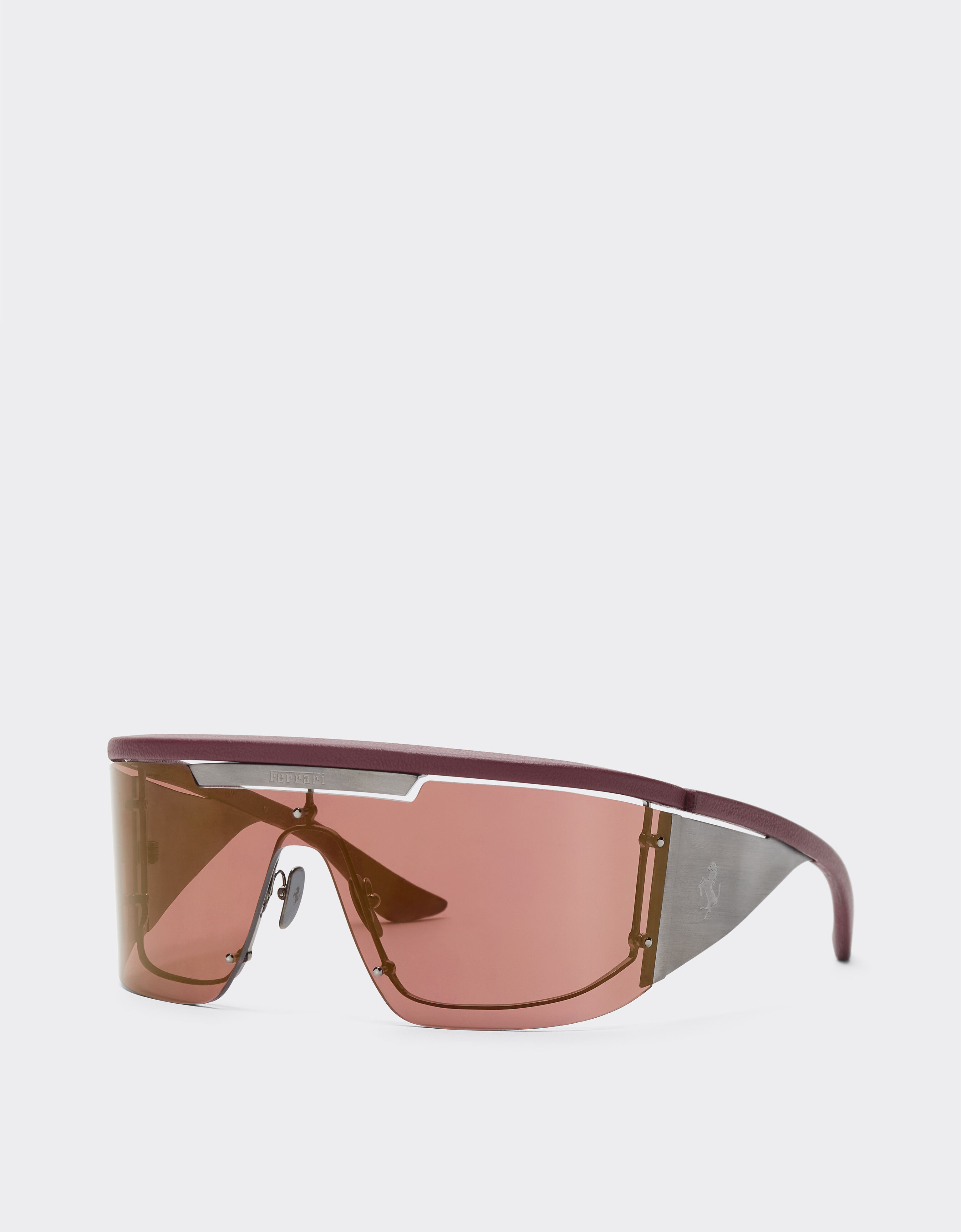 Ferrari Gafas de sol Ferrari de edición limitada de metal y cuero con cristales rojo oscuro Rojo oscuro LA0F5f