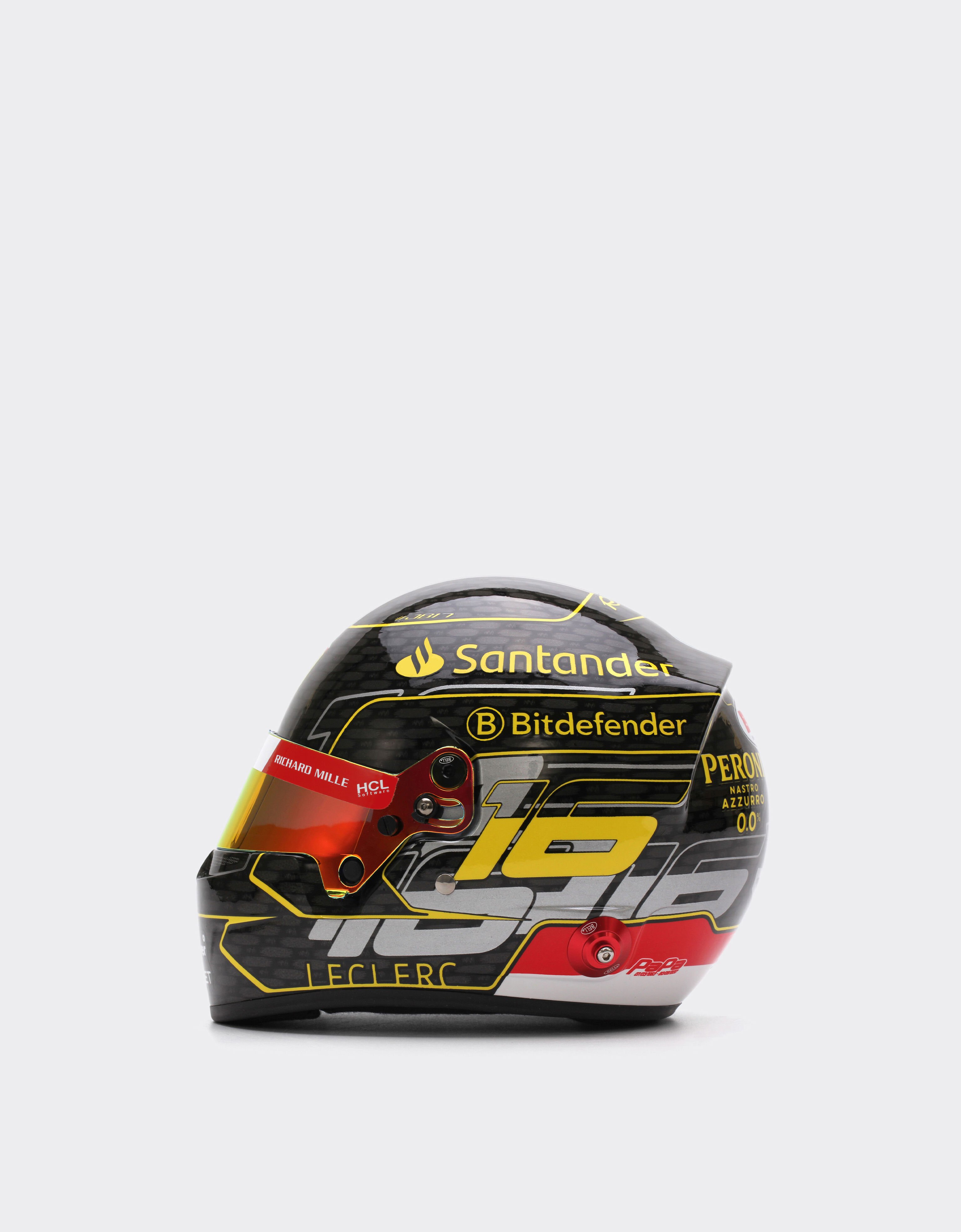 Ferrari Mini casque Charles Leclerc Monza Special Edition 2024 à l'échelle 1/2 Noir F1352f