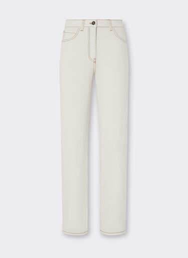 Ferrari Five-pocket denim trousers Ecru 21816f
