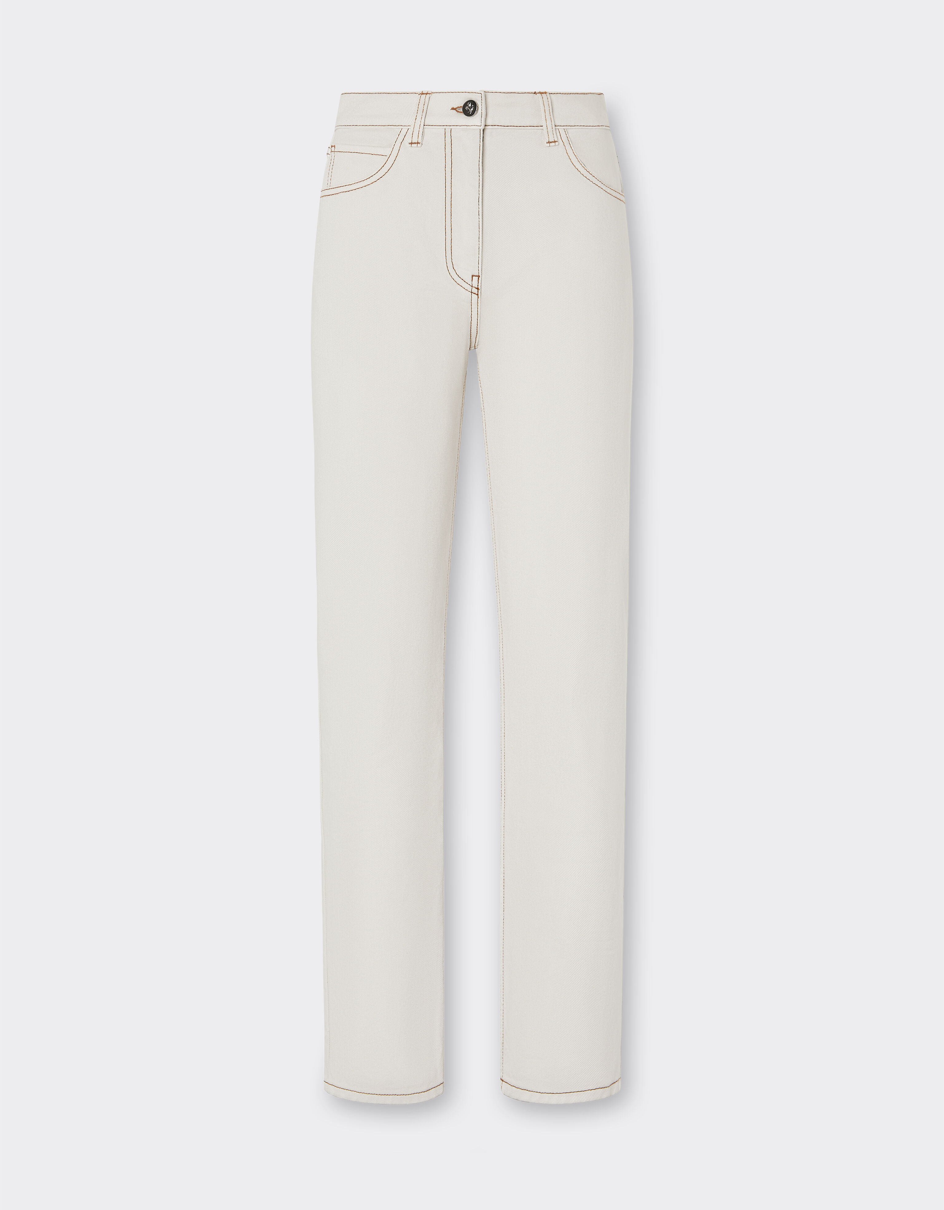 Ferrari Five-pocket denim trousers Ecru 21816f