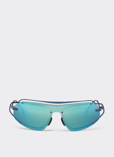 Ferrari Ferrari sunglasses in blue titanium with mirror light blue shield Blu Scozia LA02Zf