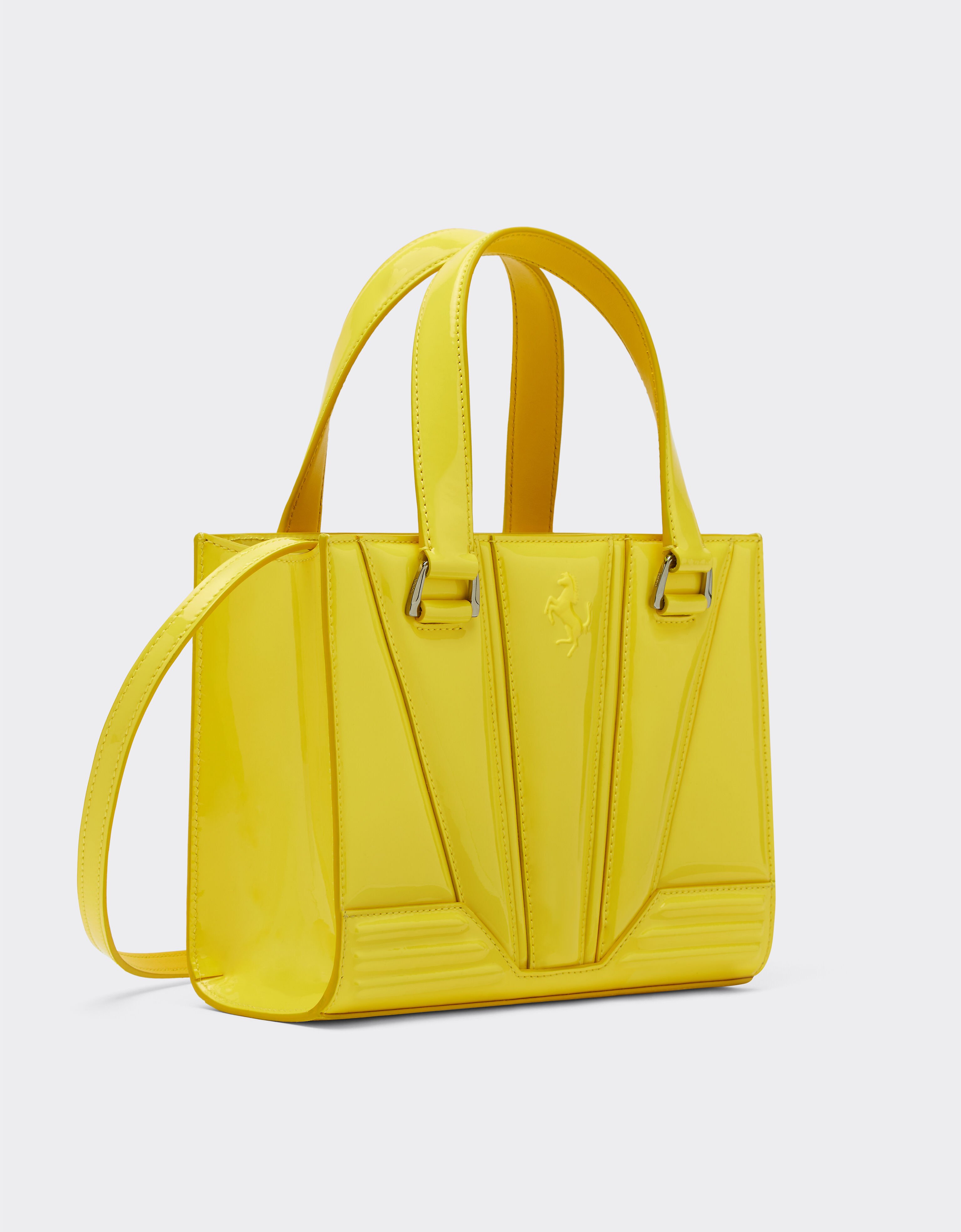 Ferrari Mini-Tote Bag Ferrari GT Bag aus Lackleder Giallo Modena 20330f