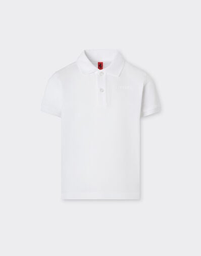 Ferrari Polo de algodón orgánico con logotipo Ferrari Blanco óptico 22760fK