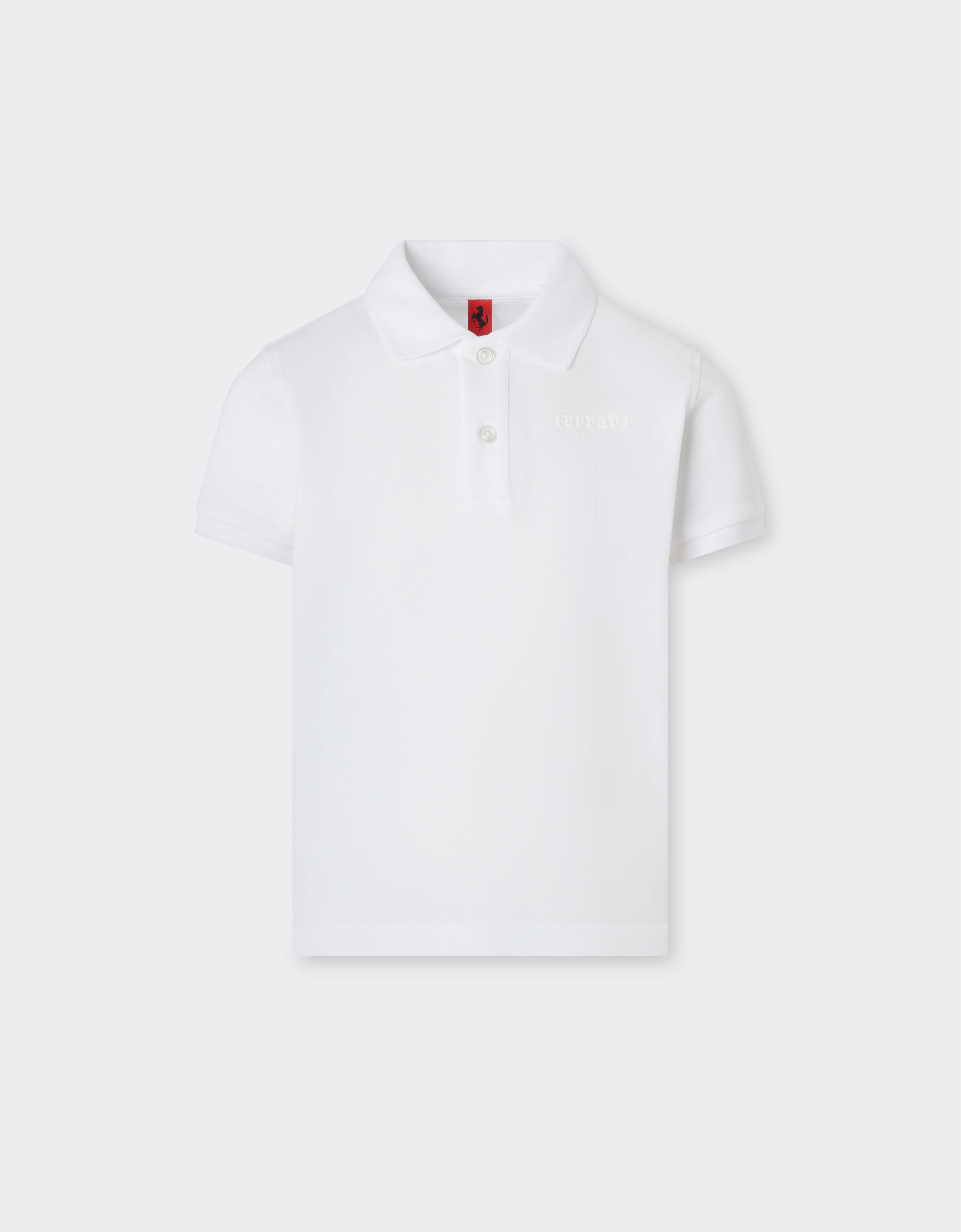 Ferrari Polo in cotone organico con logo Ferrari Bianco Ottico 22760fK