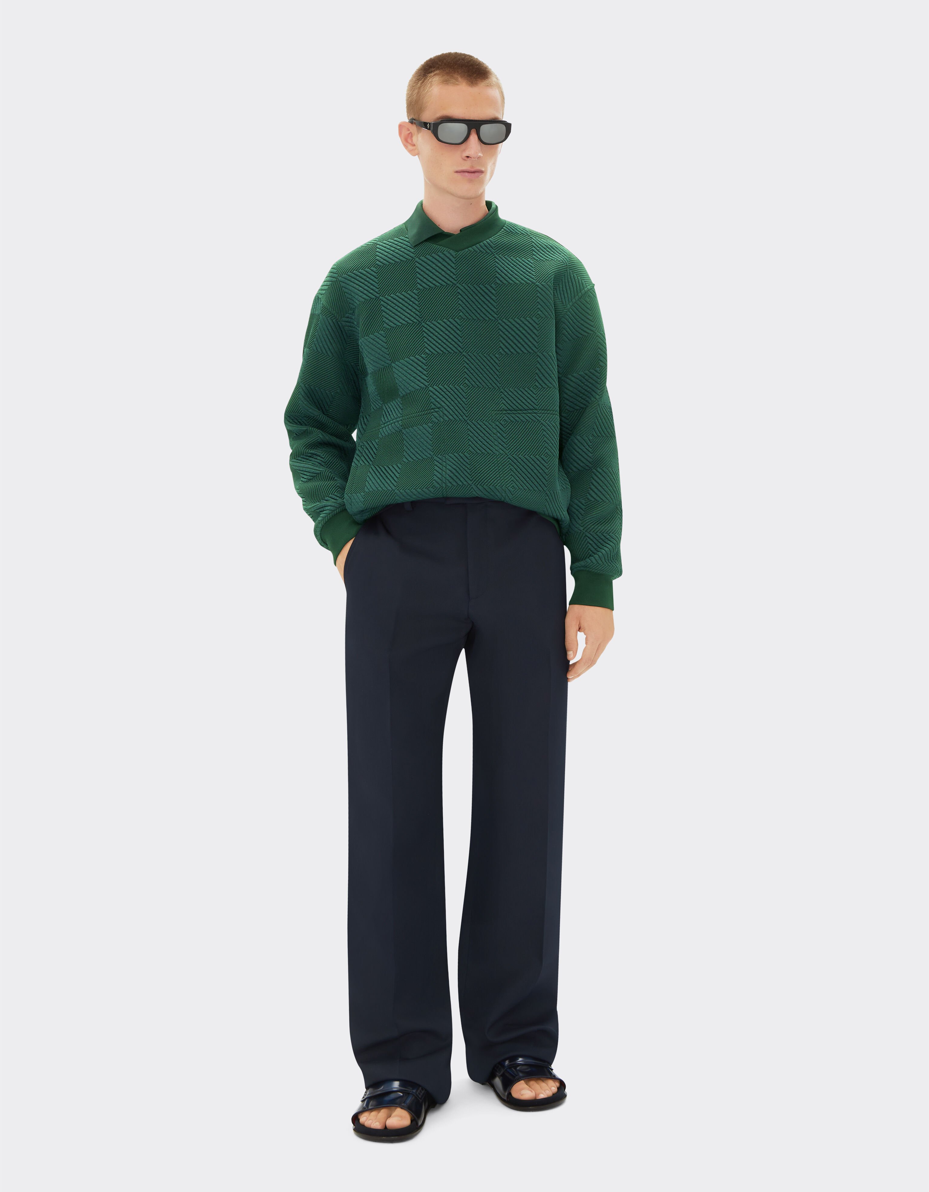 Ferrari Sudadera con efecto 3D y cuello en V Verde Ficus 21801f