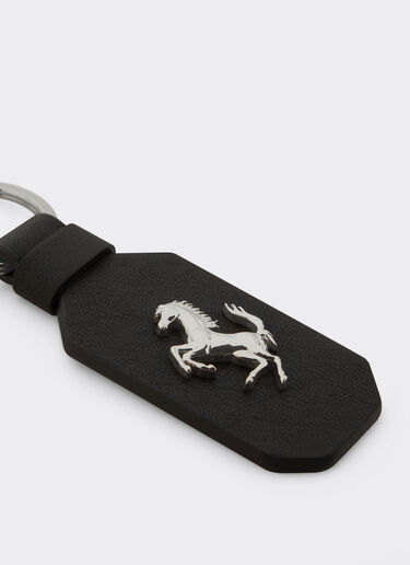 Ferrari Llavero de piel con caballo rampante Negro 22049f