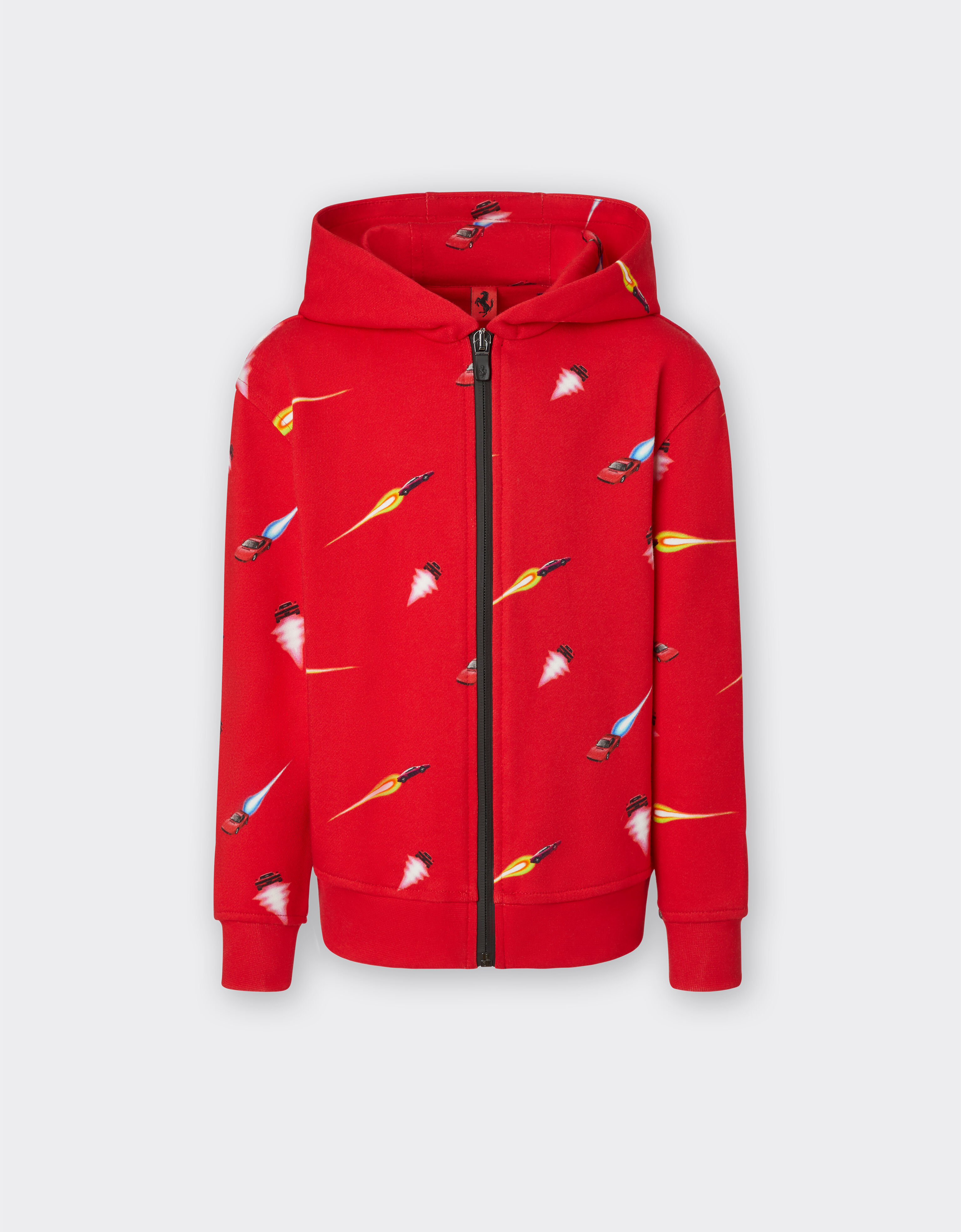 Ferrari Sweatshirt aus Baumwolle mit Ferrari Cars-Print Rosso Corsa 20162fK