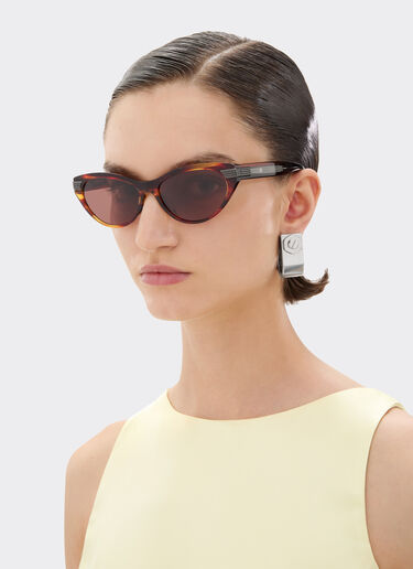 Ferrari Gafas de sol Ferrari de acetato marrón a rayas con cristales marrones Marrón LA0EYf