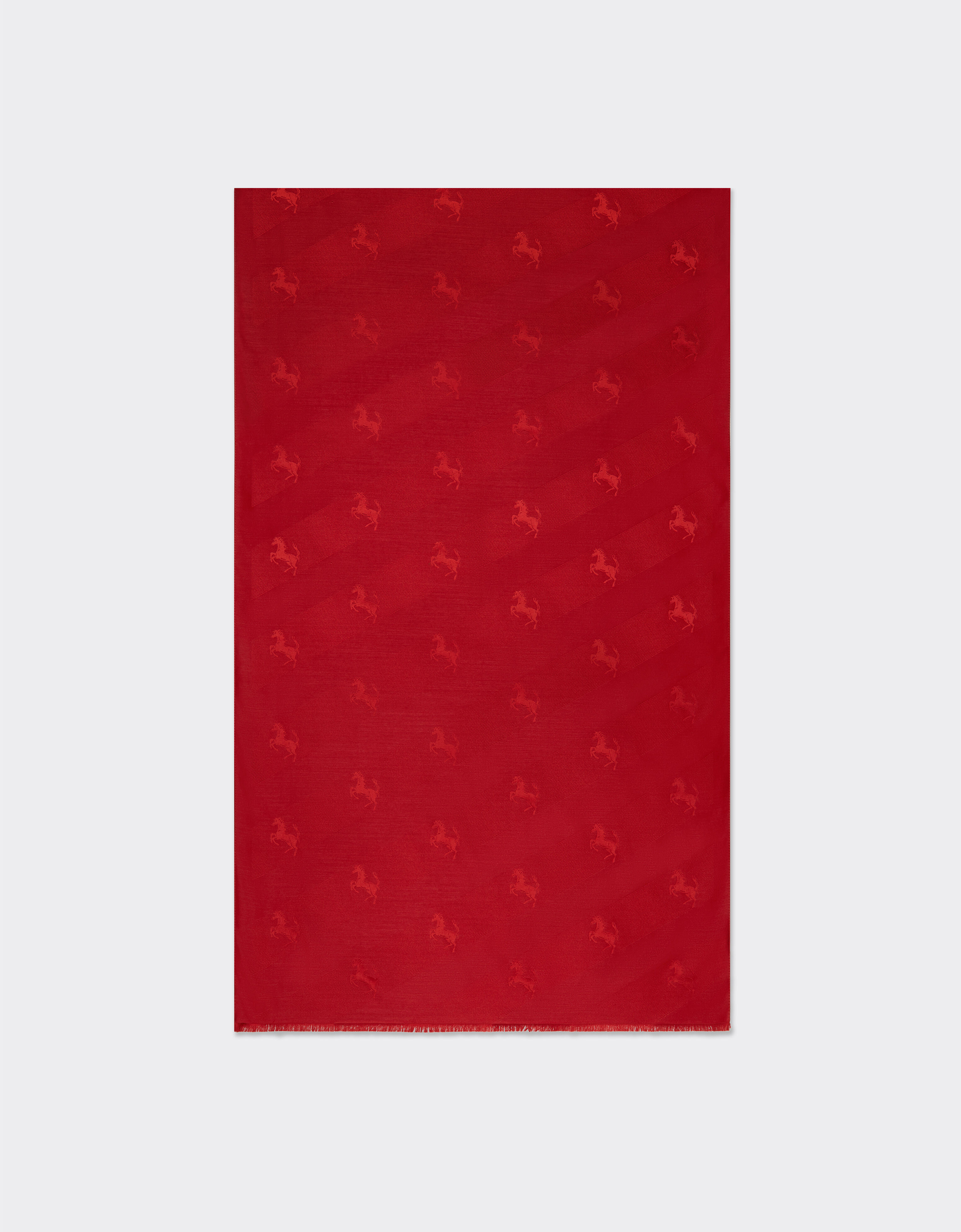 Ferrari Wool and silk scarf with Prancing Horse motif Charcoal 20010f