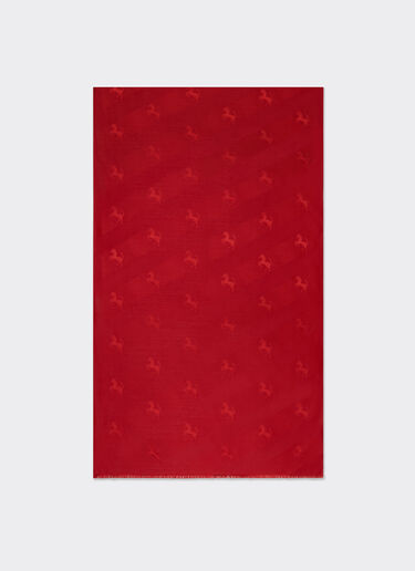 Ferrari Wool and silk scarf with Prancing Horse motif Rosso Corsa 47072f