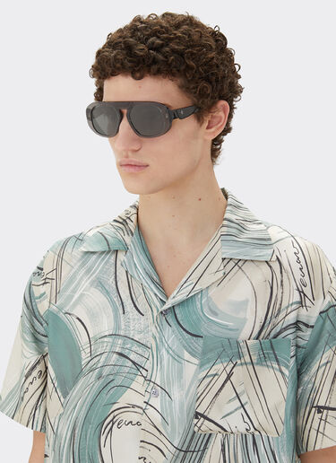 Ferrari Ferrari sunglasses in black acetate with polarised black lenses Black LA02Qf