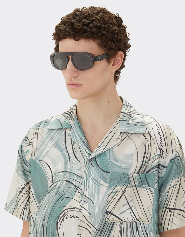 Ferrari Ferrari sunglasses in black acetate with polarised black lenses Black LA02Qf