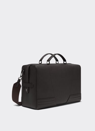 Ferrari Grained leather duffle bag Dark Brown 21371f