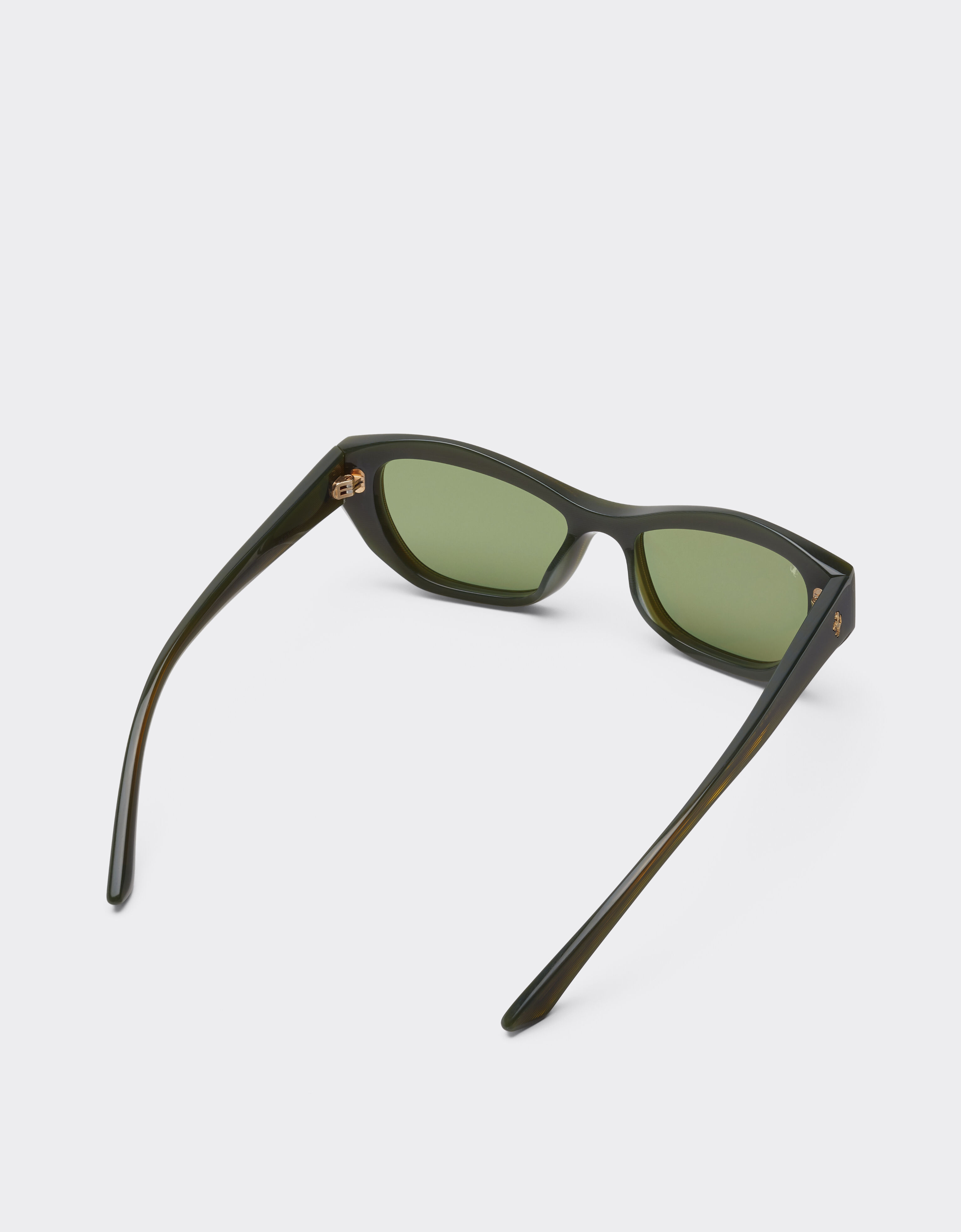 Ferrari Ferrari sunglasses in  green striped acetate  with solid green lenses Verde Abetone LA0L5f