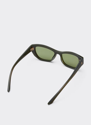 Ferrari Lunettes de soleil Ferrari en acétate  vert strié avec verres vert uni Verde Abetone LA0L5f