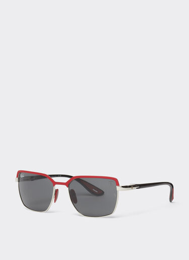 Ferrari Ray-Ban for Scuderia Ferrari 0RB3743M matt red and gunmetal grey metal sunglasses with grey lenses Dark Grey F1302f