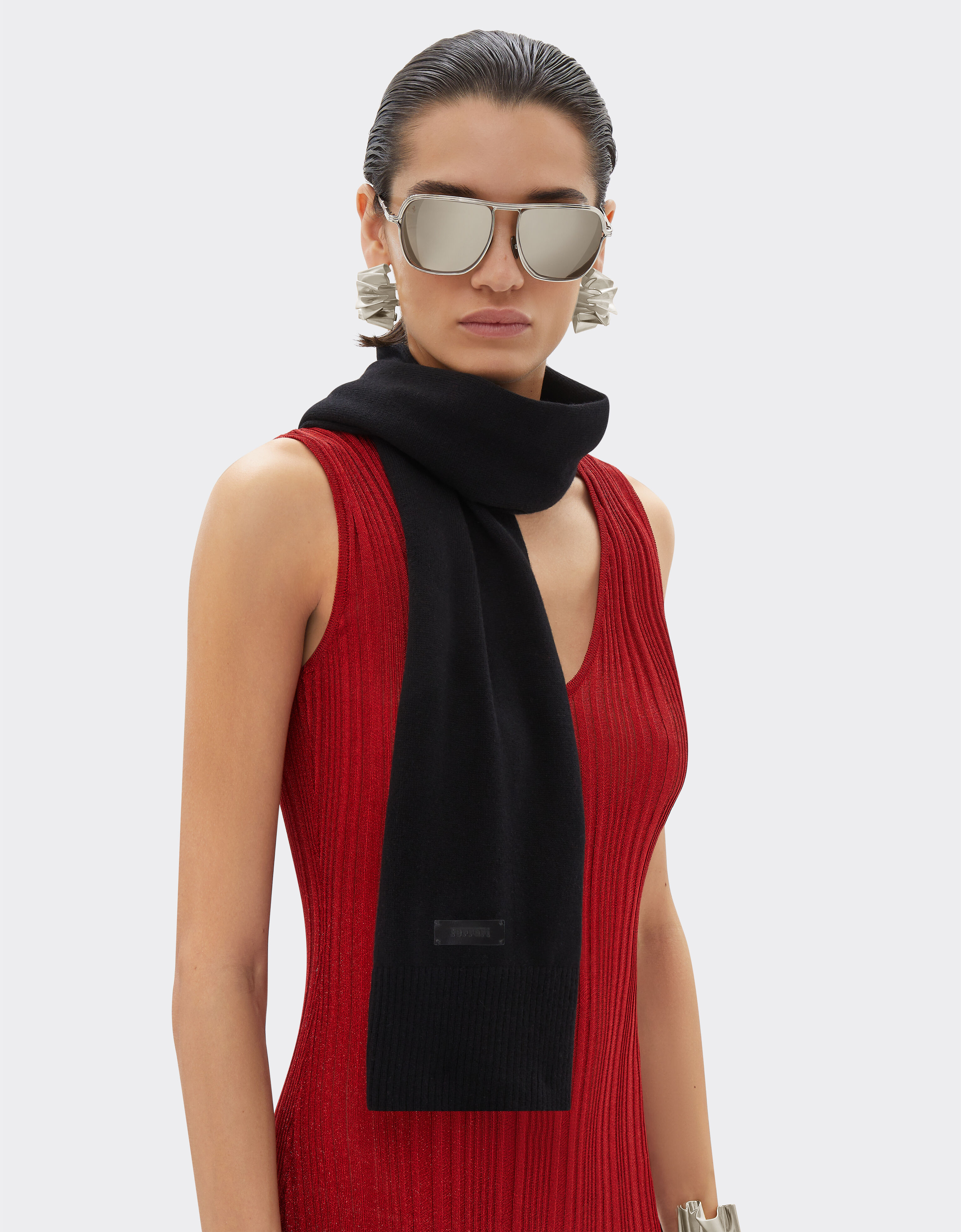 Bufanda de lana y cachemira Ferrari Bufanda de lana y cachemira Negro 21732f