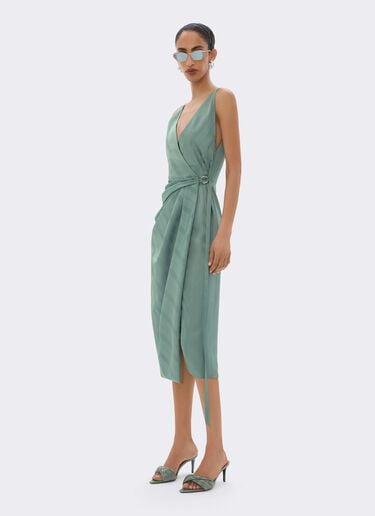 Ferrari Robe portefeuille en mélange de soie jacquard à rayures Pekin Salvia CWWDR0019WAC0001f