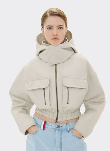 Ferrari Ferrari x Charles Leclerc cropped gabardine parka Ecru 22768f