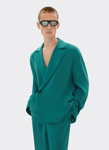 Ferrari Camicia in raso riciclato Verde Ficus 22054f