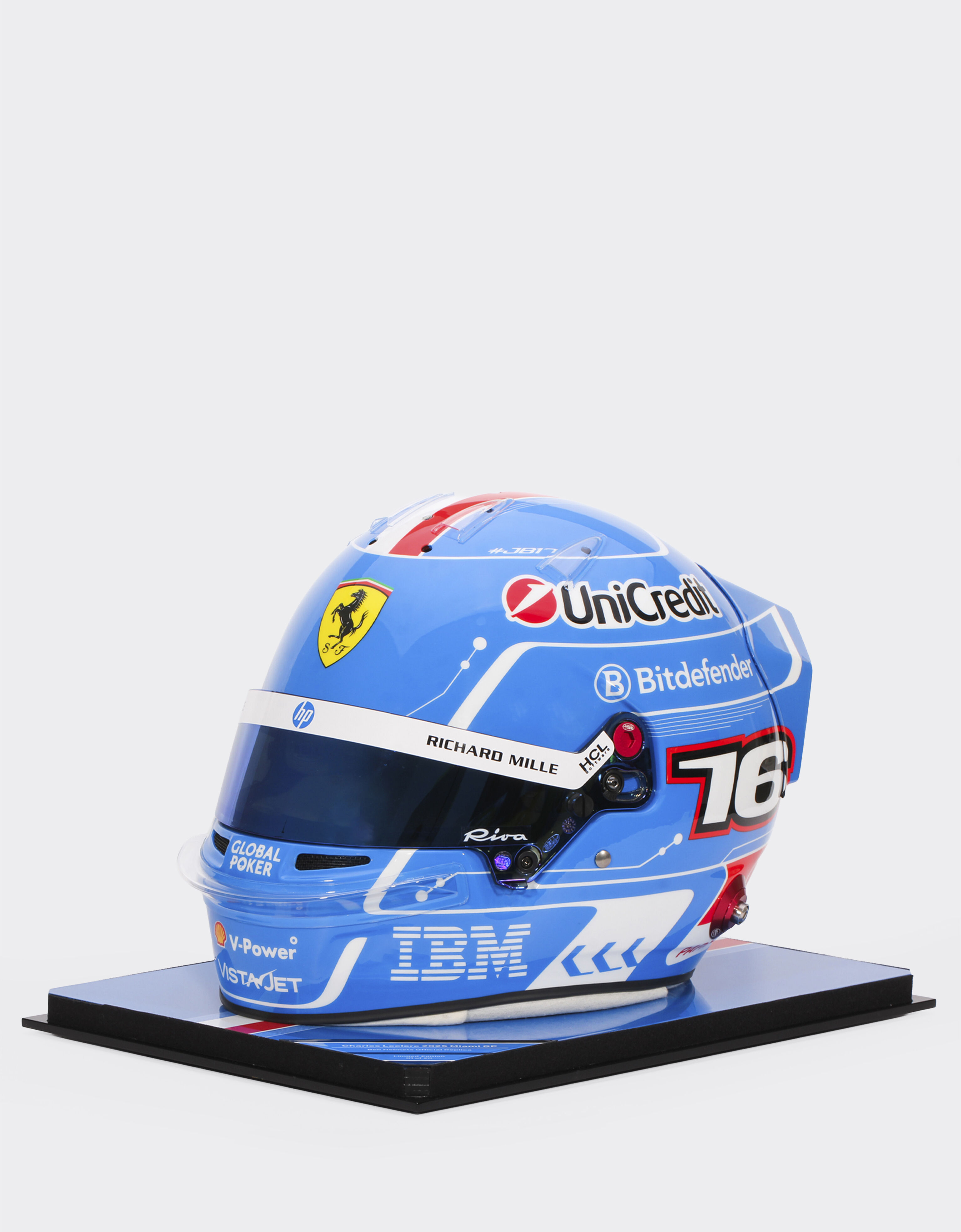 Ferrari Charles Leclerc Miami 2025 Special Edition helmet in 1:1 scale MULTICOLOUR LA076f