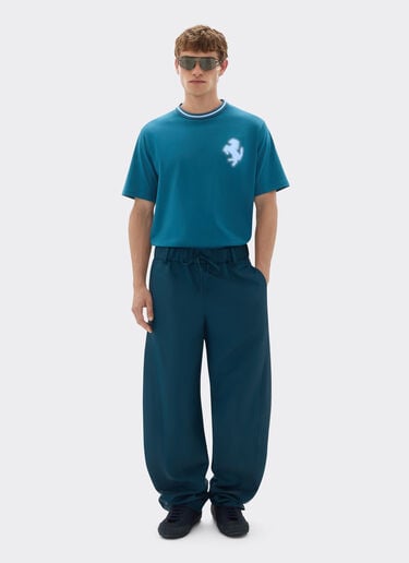 Cotton T-shirt with embossed Prancing Horse Ferrari Cotton T-shirt with embossed Prancing Horse Peacock 49119f