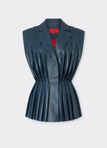 Gilet in nappa semilucida Ferrari Gilet in nappa semilucida Blu pavone 22458f