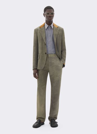 Pantaloni in Cady di Viscosa con Effetto Lavato Ferrari Pantaloni in Cady di Viscosa con Effetto Lavato Olive green CWMTR0016WVI0005f
