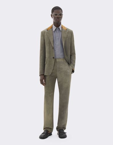 Pantaloni in Cady di Viscosa con Effetto Lavato Ferrari Pantaloni in Cady di Viscosa con Effetto Lavato Olive green CWMTR0016WVI0005f
