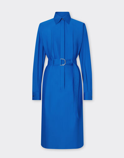 Ferrari Midi dress in cotton twill Klein Blue 21896f