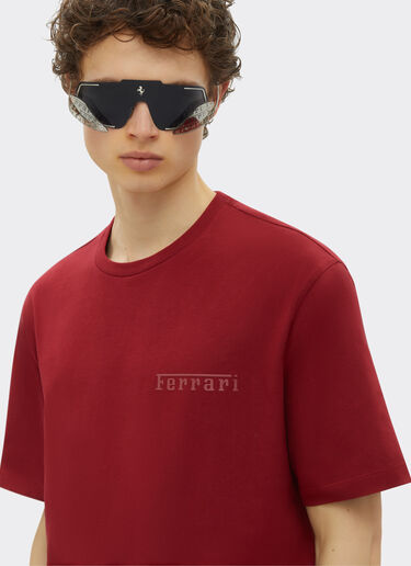 Ferrari 法拉利徽标棉质 T 恤 酒红色 21135f
