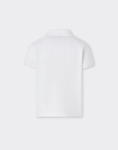 Ferrari Polo de algodón orgánico con logotipo Ferrari Blanco óptico 22760fK
