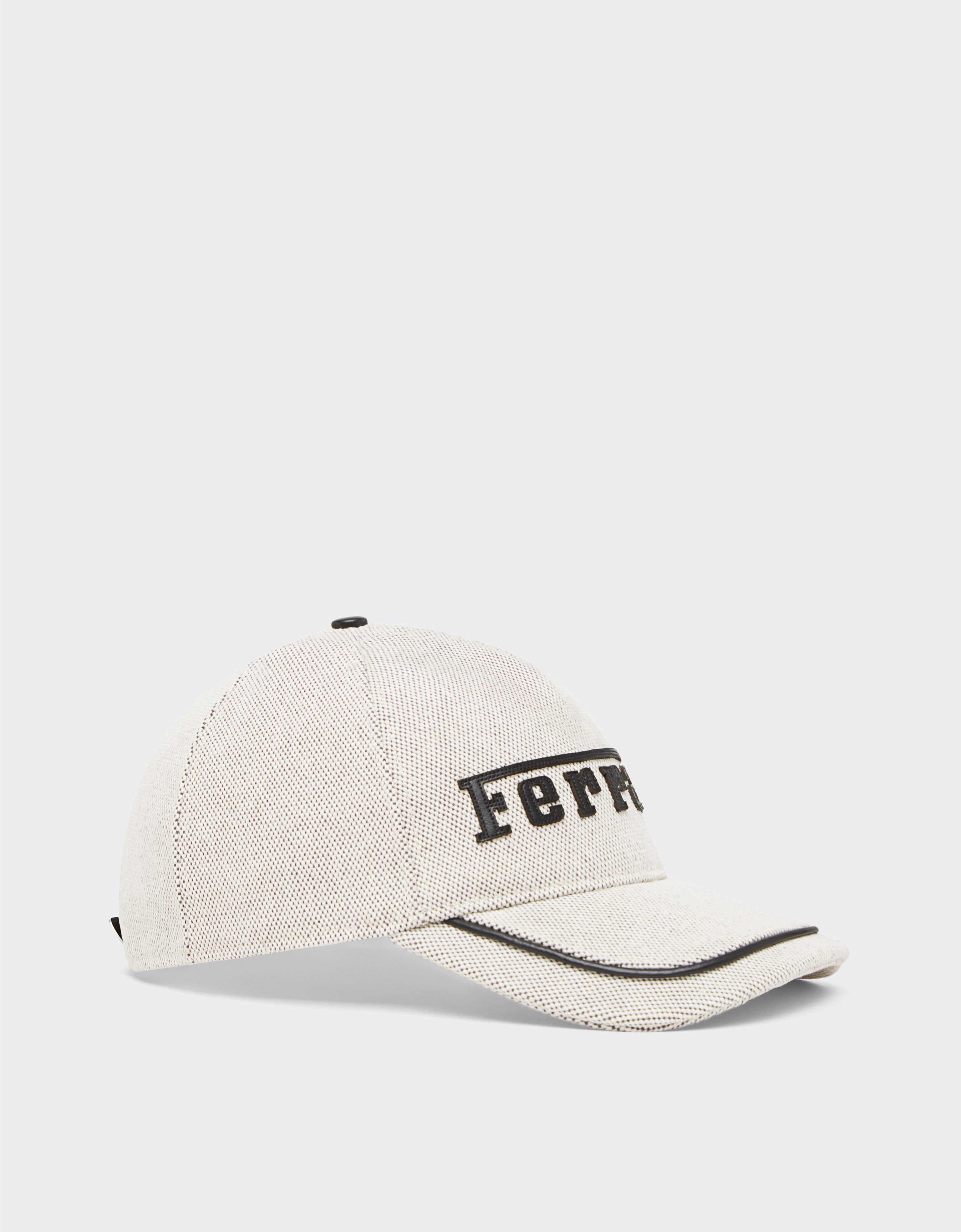 Ferrari Baseball cap with embroidered Ferrari logo and leather details Black 21931f