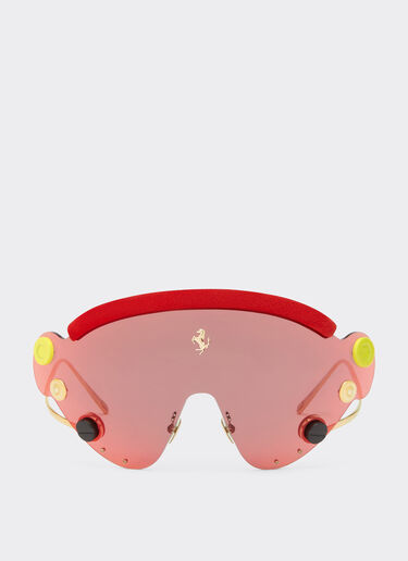 Ferrari Limited Edition Ferrari sunglasses in red and gold-tone metal with red mirror shield Red F1243f