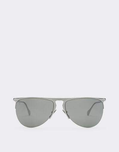 Ferrari Ferrari sunglasses in gunmetal grey metal with silver mirror lens Gold F1525f